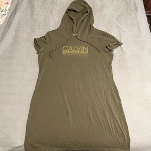 XL Green Calvin Klein hooded dress